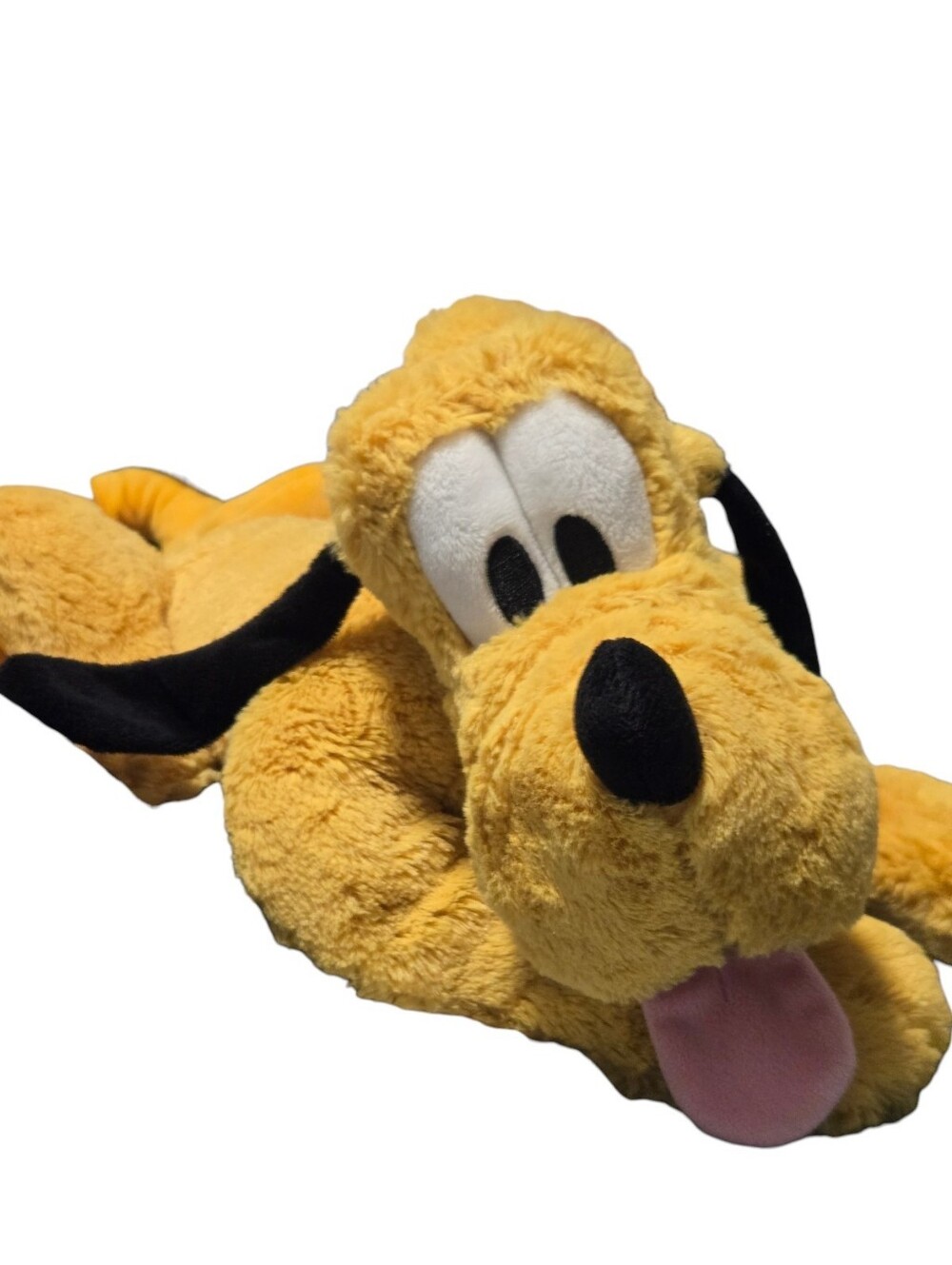 Disney Pluto Plush Toy with Black Ears,  Pink Tongue, Green Collar. Disney Store